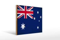 Holzschild Flagge Australien 40x30cm Australia Vintage