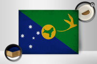 Holzschild Flagge Weihnachtsinsel 40x30cm Flag Vintage