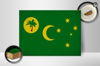 Holzschild Flagge Kokosinseln 40x30cm Cocos Island Vintage