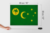 Holzschild Flagge Kokosinseln 40x30cm Cocos Island Vintage