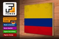 Holzschild Flagge Kolumbien 40x30cm Flag Colombia Vintage