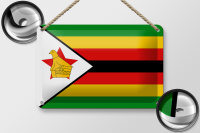 Blechschild Flagge Simbabwes 18x12cm Flag of Zimbabwe Dekoration
