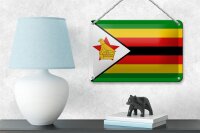 Blechschild Flagge Simbabwes 18x12cm Flag of Zimbabwe Dekoration