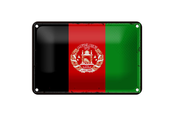 Blechschild Flagge Afghanistans 18x12cm Retro Afghanistan