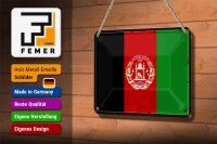 Blechschild Flagge Afghanistans 18x12cm Retro Afghanistan