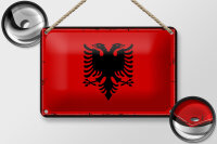 Blechschild Flagge Albanien 18x12cm Retro Flag Albania