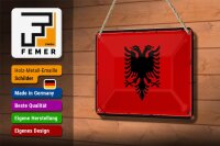 Blechschild Flagge Albanien 18x12cm Retro Flag Albania
