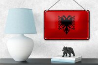 Blechschild Flagge Albanien 18x12cm Retro Flag Albania