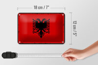 Blechschild Flagge Albanien 18x12cm Retro Flag Albania