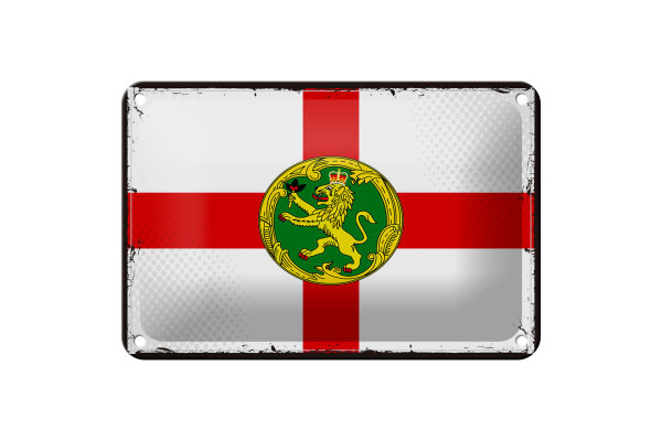 Blechschild Flagge Alderneys 18x12cm Retro Flag Alderney