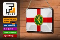 Blechschild Flagge Alderneys 18x12cm Retro Flag Alderney