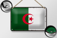 Blechschild Flagge Algerien 18x12cm Retro Flag Algeria