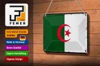 Blechschild Flagge Algerien 18x12cm Retro Flag Algeria