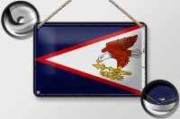 Blechschild Flagge 18x12cm Retro Flag of American Samoa