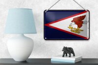 Blechschild Flagge 18x12cm Retro Flag of American Samoa