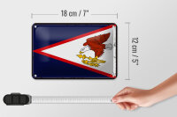 Blechschild Flagge 18x12cm Retro Flag of American Samoa