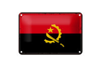 Blechschild Flagge Angolas 18x12cm Retro Flag of Angola