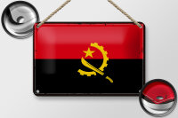 Blechschild Flagge Angolas 18x12cm Retro Flag of Angola