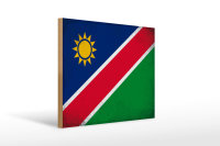 Holzschild Flagge Namibia 40x30cm Flag of Namibia Vintage