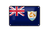Blechschild Flagge Anguillas 18x12cm Retro Flag of Anguilla