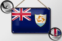 Blechschild Flagge Anguillas 18x12cm Retro Flag of Anguilla