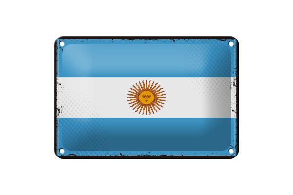 Blechschild Flagge Argentinien 18x12cm Retro Flag Argentina