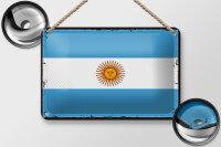 Blechschild Flagge Argentinien 18x12cm Retro Flag Argentina