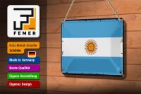 Blechschild Flagge Argentinien 18x12cm Retro Flag Argentina