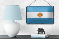 Blechschild Flagge Argentinien 18x12cm Retro Flag Argentina