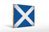 Holzschild Flagge Schottland 40x30cm Flag Scotland Vintage