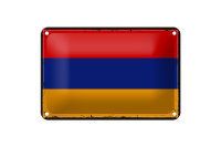 Blechschild Flagge Armenien 18x12cm Retro Flag of Armenia