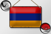 Blechschild Flagge Armenien 18x12cm Retro Flag of Armenia