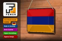 Blechschild Flagge Armenien 18x12cm Retro Flag of Armenia