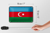 Blechschild Flagge Aserbaidschan 18x12cm Retro Azerbaijan