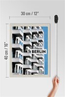 Holzschild Reise 30x40cm Berlin Deutschland Hochhaus