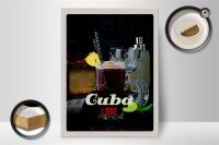 Holzschild Reise 30x40cm Cuba Libre Cocktail Holz