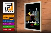 Holzschild Reise 30x40cm Cuba Libre Cocktail Holz