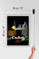 Holzschild Reise 30x40cm Cuba Libre Cocktail Holz