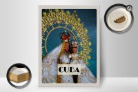 Holzschild Reise 30x40cm Cuba Karibik Königin als Statue