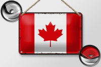 Blechschild Flagge Kanada 18x12cm Retro Flag of Canada