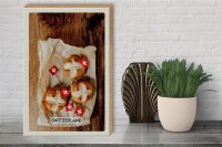 Holzschild Reise 30x40cm Schweiz Gerichte Laugenknoten