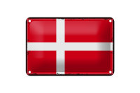 Blechschild Flagge Dänemarks 18x12cm Retro Flag of...