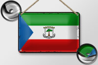Blechschild Flagge Äquatorialguinea 18x12cm Retro Flag