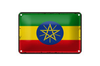 Blechschild Flagge Äthiopien 18x12cm Retro Flag...