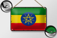 Blechschild Flagge Äthiopien 18x12cm Retro Flag...