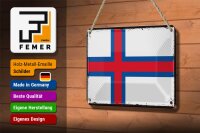 Blechschild Flagge Färöer 18x12cm Retro Flag Faroe Islands
