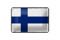 Blechschild Flagge Finnlands 18x12cm Retro Flag of...