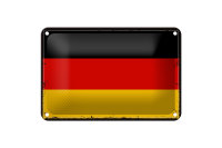 Blechschild Flagge Deutschlands 18x12cm Retro Flag...
