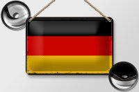 Blechschild Flagge Deutschlands 18x12cm Retro Flag...