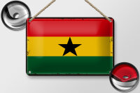 Blechschild Flagge Ghanas 18x12cm Retro Flag of Ghana Dekoration